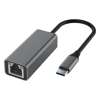 Tipas-C RJ45 Gigabit Ethernet LAN Tinklo Adapteris 10/100/1000Mbps USB Tinklo plokštė USB Tipo C Laidinio LAN tinklo Adapteris Aliuminio Lydinys