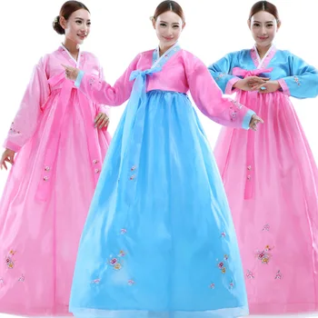 Tradicinis korėjiečių Suknelė Siuvinėti Moterų Hanbok korėjos Suknelė Moteriška Senovės Drabužiai Prabangūs korėjos Hanbok Šalies Cosplay HXF18