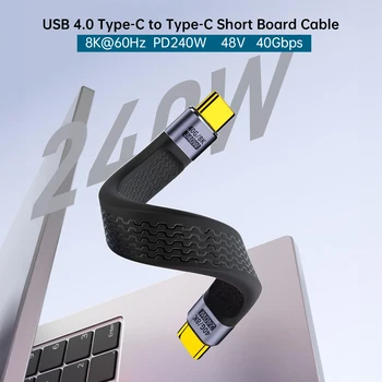USB 4.0 USB C Trumpas Kabelis PD 240W 