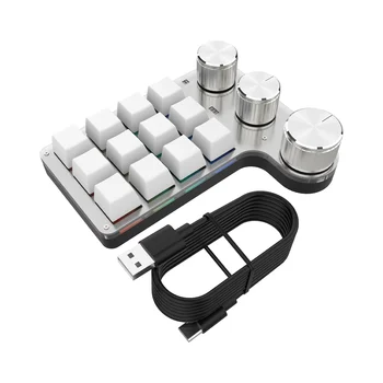 USB Užsakymą Klaviatūra Garsumo Mygtukas Mygtukas Programavimo Makro Žaidimų Hotswap Klaviatūra Mechaninė Raudonas Jungiklis BT Klaviatūros Klavišą 12