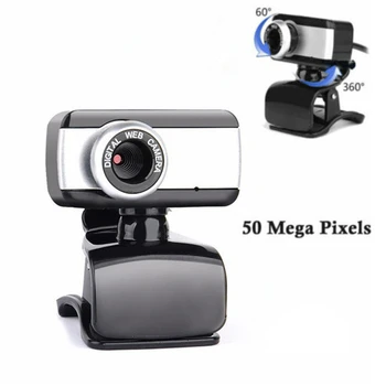 USB2.0 360° Pasukimo Webcam 50MP HD Kompiuterių Tinklo Live Vaizdo Galvos Fotoaparatą, Nemokamai Ratai Web Kamera su Mikrofonu