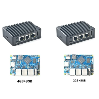 Už Nanopi R5S RK3568 Plėtros Taryba EMMSP Dual 2.5 G Gigabit Ethernet Uosto Plėtros Taryba Su Byla