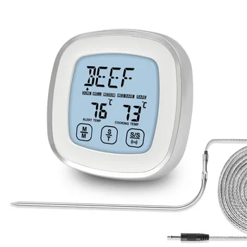 Virtuvės Mėsos Termometras Zondas LCD Skaitmeninis Kepimo Termometras Smart Touch Screen Kontrolės Mėsa Orkaitėje Kepimo GRILIS
