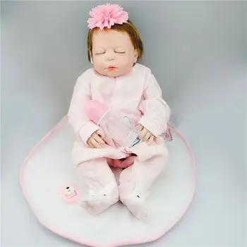 Viso Kūno Silikono Reborn Baby Girl Lėlės Vonia Darželio Bebe Naujagimių 22
