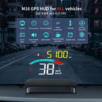 Visų Automobilių HUD GPS Automobilių Head Up Display Skaitmeninis Skaitmeninis Spidometras Greičio, Įtampos, Signalizacijos Sistemos, Automobilių Elektronikos Priedai