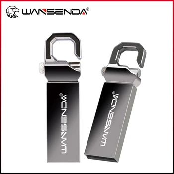 WANSENDA Vandeniui USB Flash Drive 64GB Metalinis Tušinukas Ratai 4GB 8GB 16GB 32GB 128GB Pendrive USB 2.0 Atminties kortelė Su Key Chain