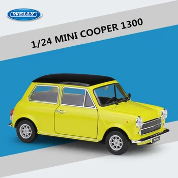 WELLY mini automobilio modelis 1:24 MINI COOPER 1300 Lydinio Diecasts Metalo Žaislas Klasikinių Automobilių Modelį Aukštos Modeliavimas Surinkimo Vaikų Dovanų