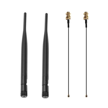 WiFi Antenos Antenų 2.4 GHz, 5 ghz 6dBi RP-SMA Antena per 30 cm/11,8 U. FL IPEX MHF4