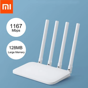 Xiaomi Mi WIFI Router 4 WiFi Kartotuvas 1167Mbps Dual Band 2.4 G, 5 ghz 802.11 AC Keturių Antenos APP Kontrolės Gigabit ethernet Bevielio Maršrutizatoriaus