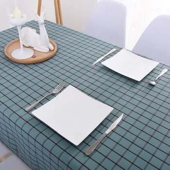 Šiaurės languotas mėlyna staltiesė valgomojo stalo staltiesė storas audinys, stačiakampio, kavinė arbatos restoranas